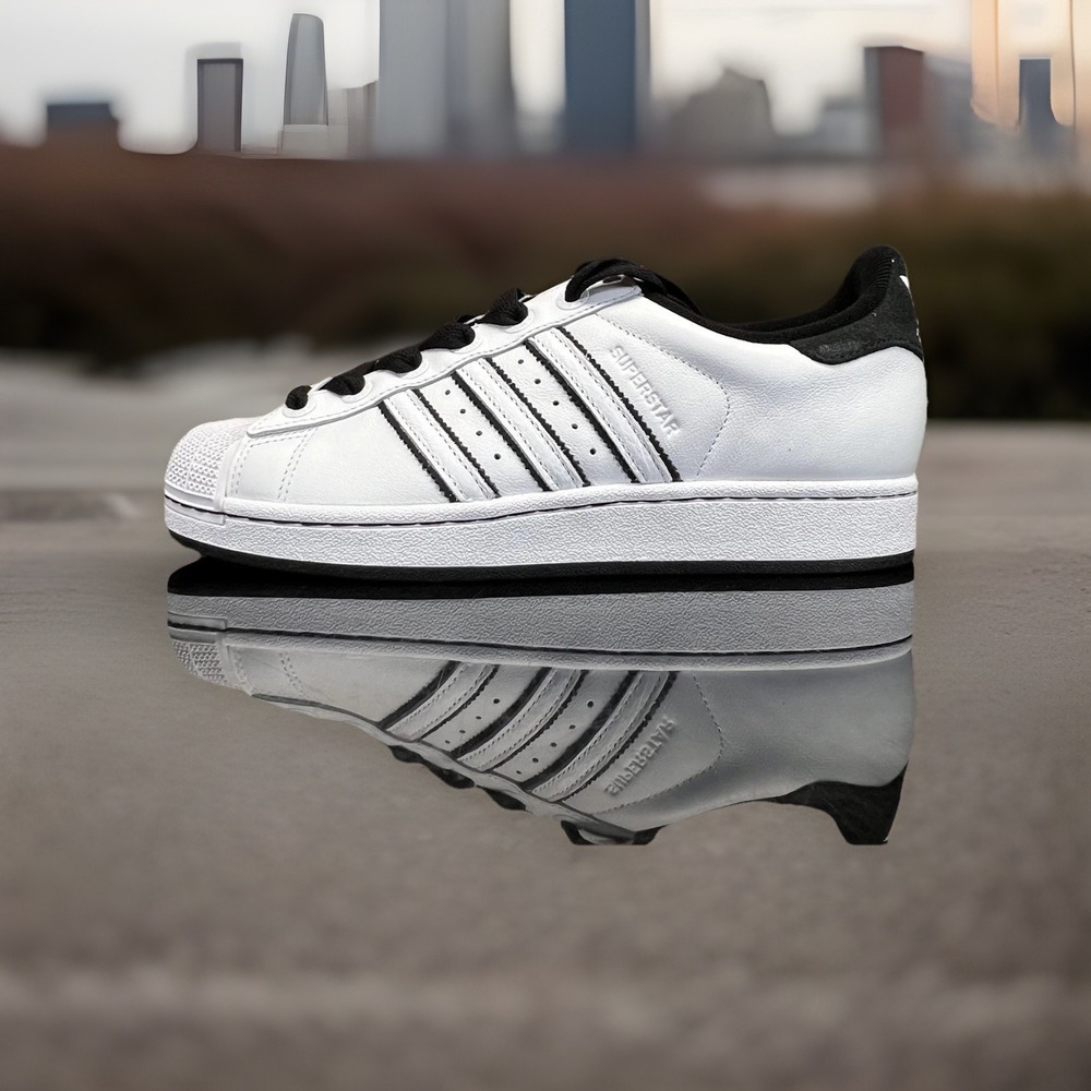 Adidas Superstar II Shoes Mens Size 4.5 , Womens Size 5.5 White Black Leather